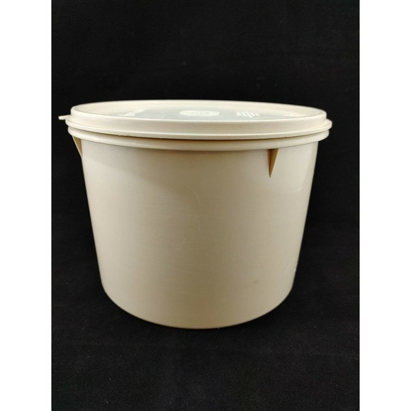 Vintage TUPPERWARE‎ ALMOND STARBURST CANISTER With Lid 265-15 Storage - Picture 2 of 9